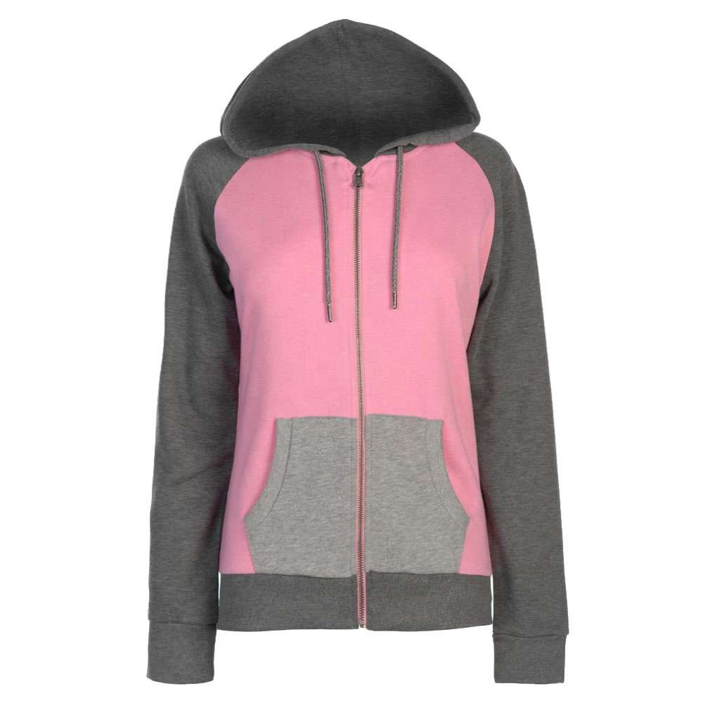 Pink and Charcoal Zip Hoodie